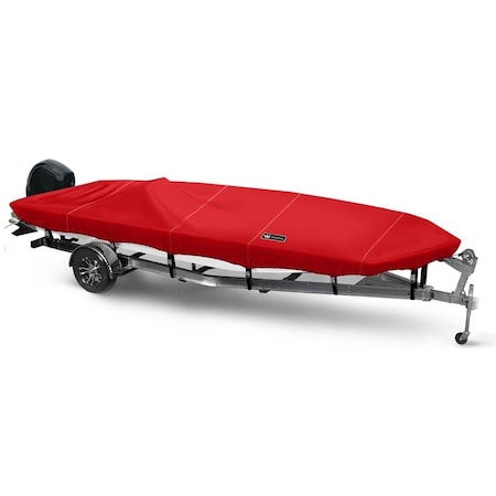 Eevelle Boat Cover JON BOAT Open, Outboard Fits 14ft 6in L up to 72in W Red SFOJB1472B-RED